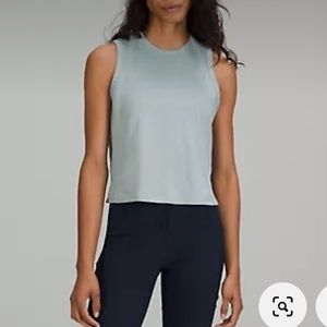 Lululemon Classic Fit Cotton Blend Tank - silver blue 4